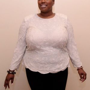 Cerevelle Beaded Blouse with Keyhole Back